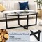 Modern Oval Glass Coffee Table with Acacia Wood Base for Living Room